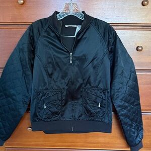Bill Blass Black Quilted Bomber Jacket